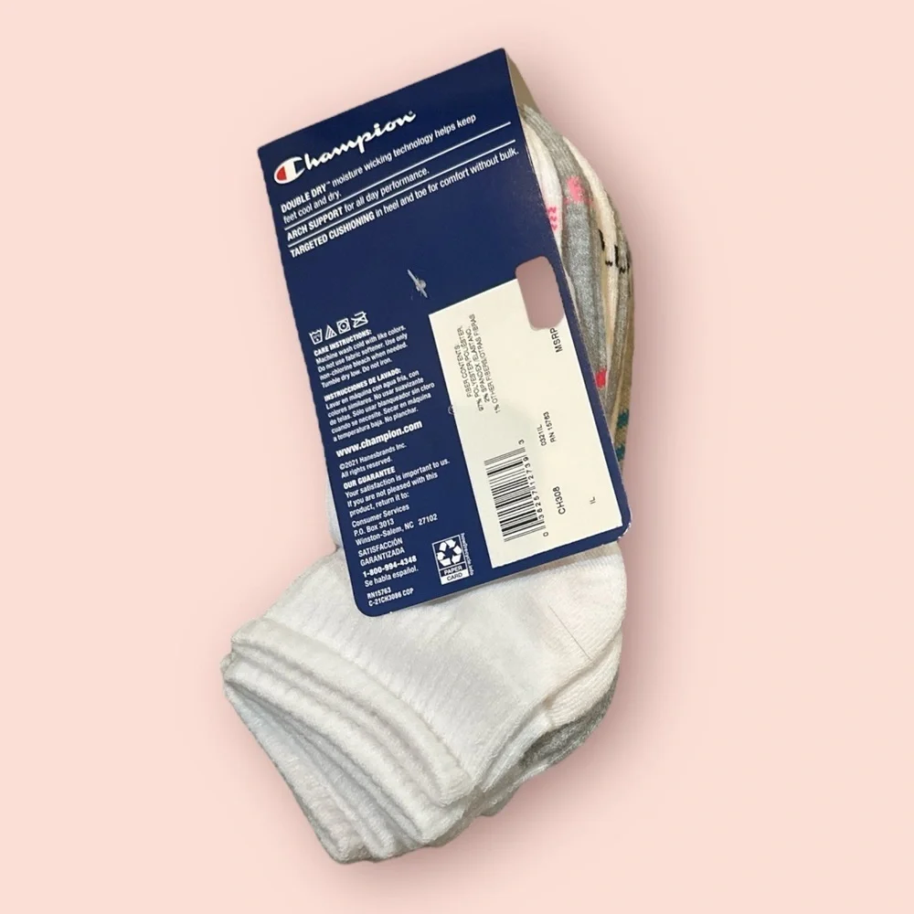 Champion Women’s X-Temp Ankle Socks – 6-Pack – Size 5-9 – NWT
